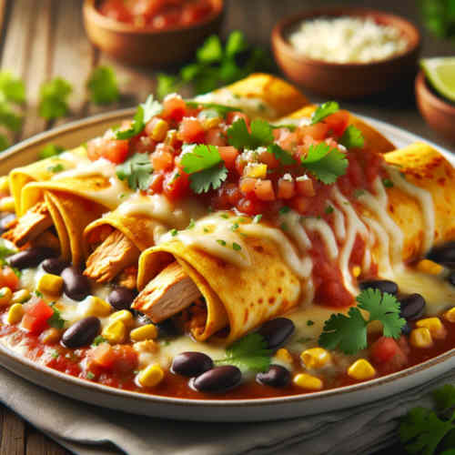 Enchiladas mit Hhnchen und Kse