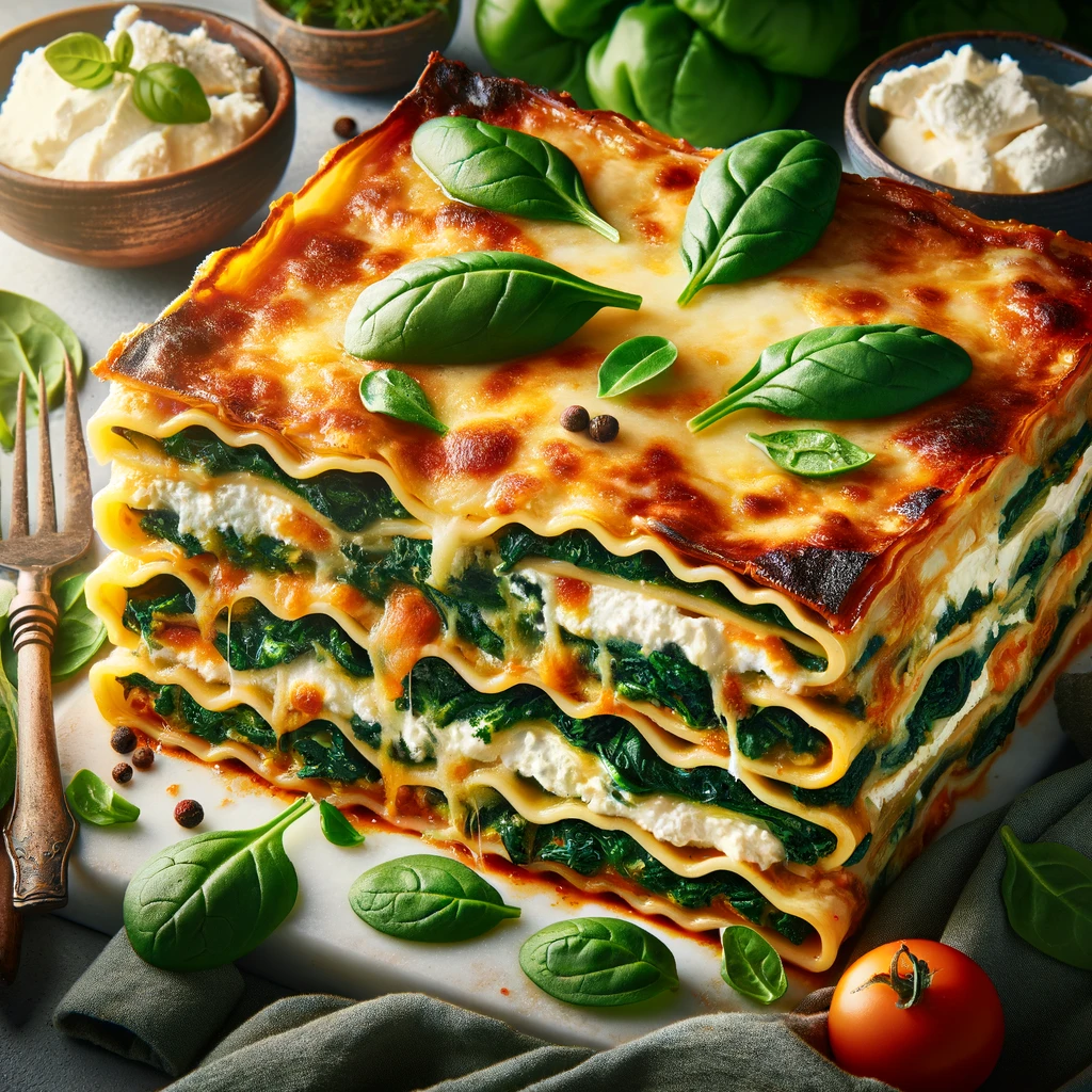 Vegetarische Lasagne mit Spinat und Ricotta