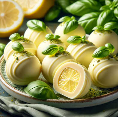 Zitronen-Basilikum-Pralinen