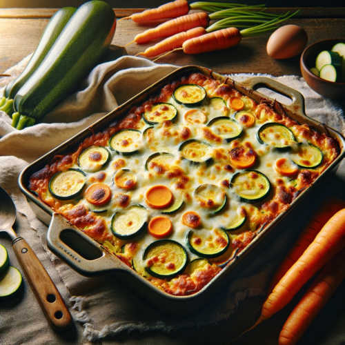 Zucchini-Karotten-Auflauf mit Mozzarella