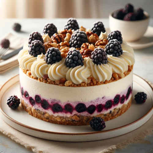 Brombeer-Nuss-Sahne-Torte ohne Backen