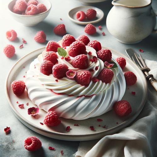 Himbeer-Rosenwasser-Pavlova