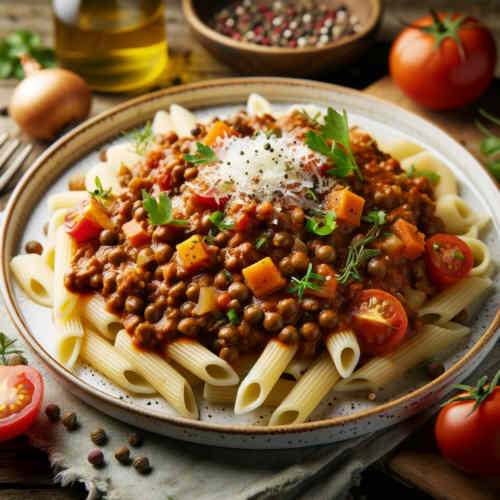 Vegane Linsen-Bolognese