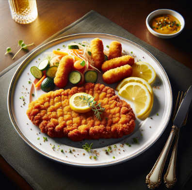 Wiener Schnitzel mit Kroketten